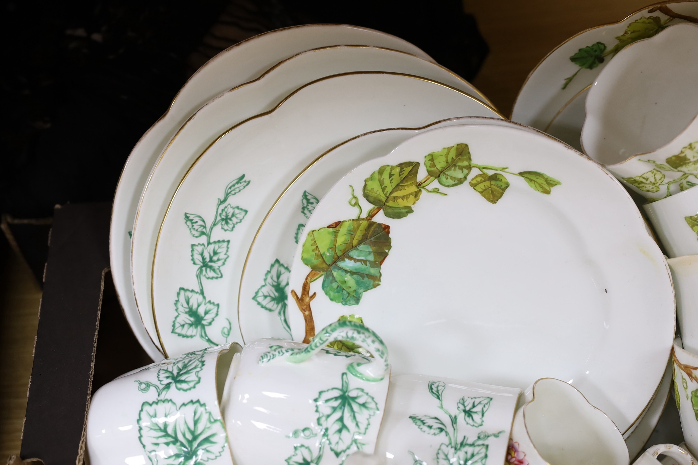 A collection of mixed Coalport part tea sets from 19th and early 20th century